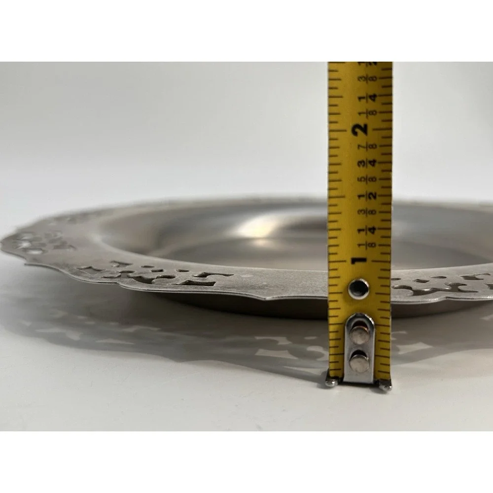 Vintage WM A Rogers Silverplate Pierced Rim Serving Plate Dish Allegheny Metal‎